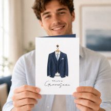 Watercolor Will you be my Groomsman Suit