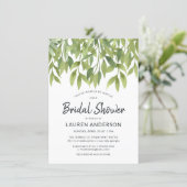 Watercolor Willows Botanical Bridal Shower Invite (Standing Front)