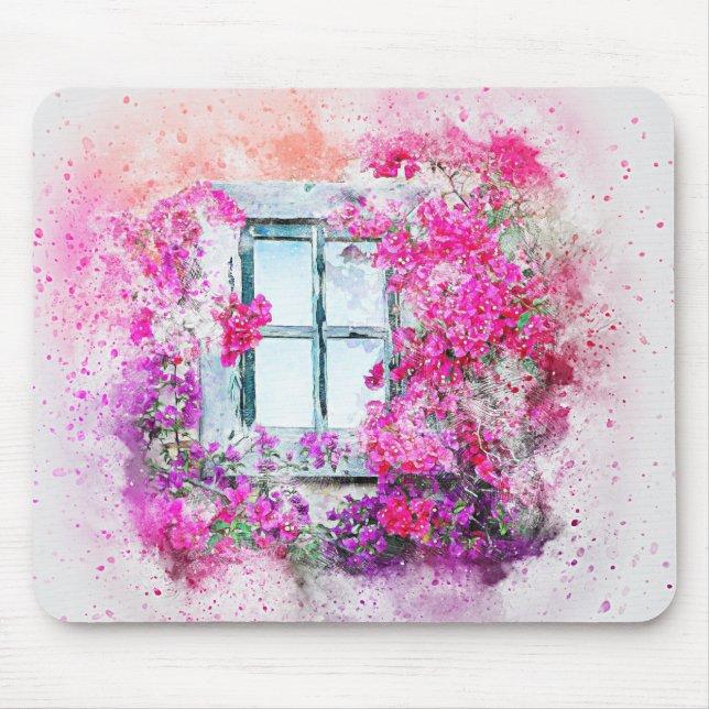 Watercolor Window Mouse Pad (Front)