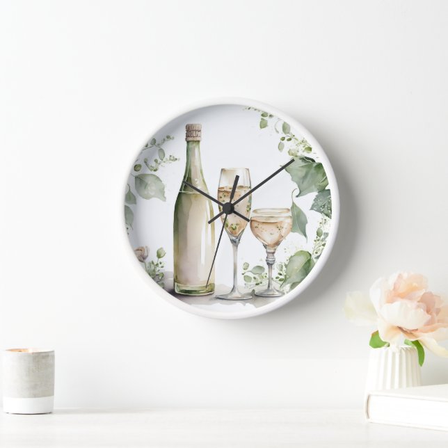 Watercolor Wine Clock (Home)