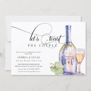 Watercolor Wine Elegant Engagement Party Invitation