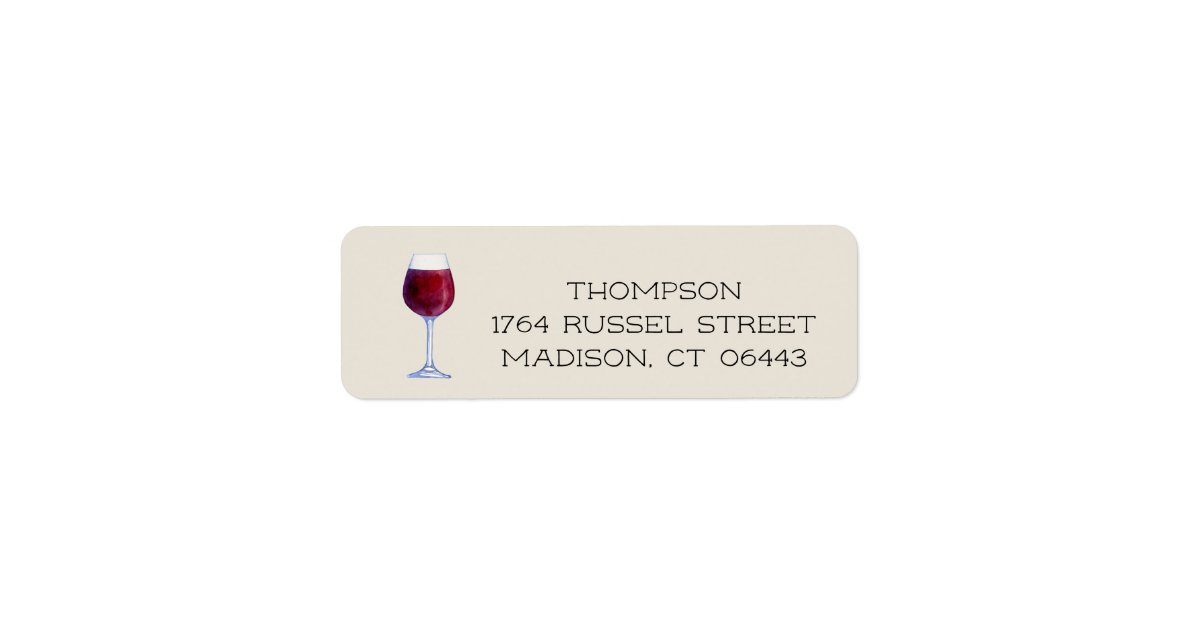 Watercolor Wine Personalized Return Address Labels Zazzle