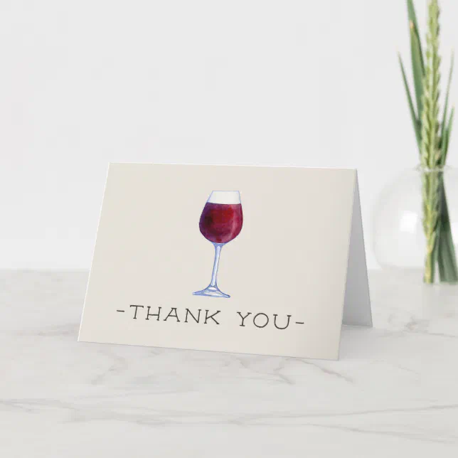 Watercolor Wine Thank You Cards Personalized | Zazzle