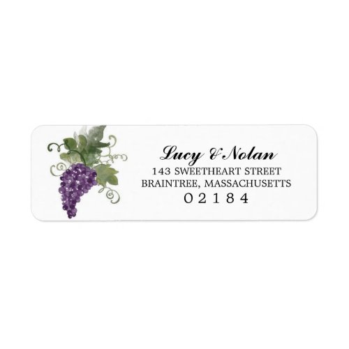 Watercolor Wine Vineyard  Return Address Label