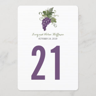 Watercolor Wine Vineyard   Table Number