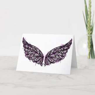 Watercolor Wings blank greeting card