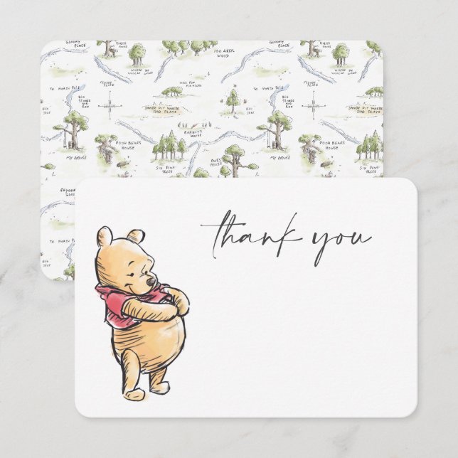 Watercolor Winnie the Pooh Baby Shower Thank You Invitation Zazzle