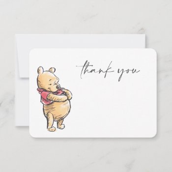 Watercolor Winnie The Pooh Baby Shower Thank You Invitation by winniethepooh at Zazzle
