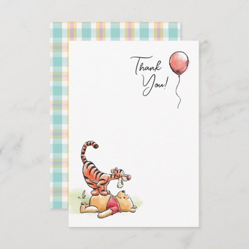 Watercolor Winnie the Pooh  Birthday Thank You Card