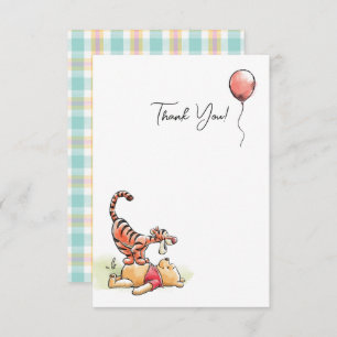 Watercolor Winnie the Pooh & Birthday Thank You Card
