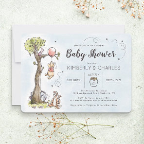 Watercolor Winnie the Pooh | Couples Baby Shower Invitation