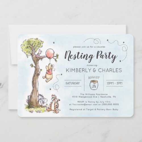 Watercolor Winnie the Pooh | Couples Nesting Party Invitation