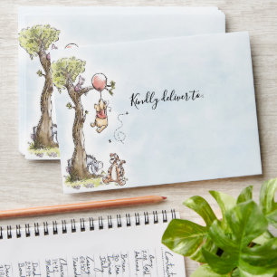 Watercolor Winnie the Pooh   First Birthday Envelope