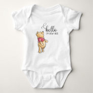 Watercolor Winnie The Pooh | Hello I'm New Here Baby Bodysuit at Zazzle
