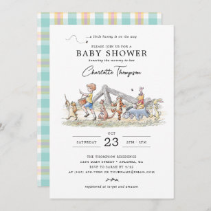 Watercolor Winnie the Pooh & Pals Baby Shower Invitation