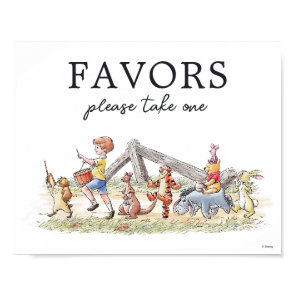 Watercolor Winnie the Pooh & Pals Baby Shower Poster