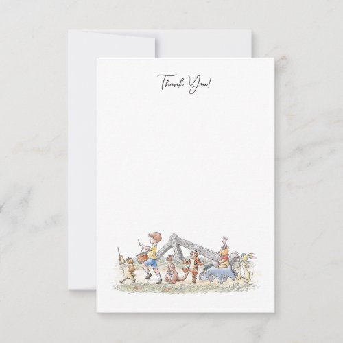 Watercolor Winnie the Pooh  Pals Baby Shower Thank You Card