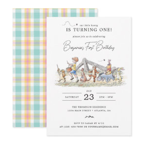 Watercolor Winnie the Pooh & Pals Birthday Invitation