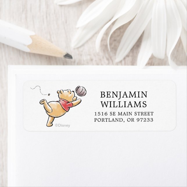 Watercolor Winnie the Pooh & Pals Birthday Label (Insitu)