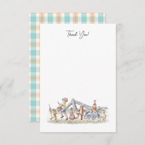 Watercolor Winnie the Pooh  Pals First Birthday Thank You Card