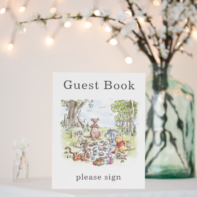 Watercolor Winnie the Pooh Picnic Baby Shower Foam Board (In Situ (Wedding))
