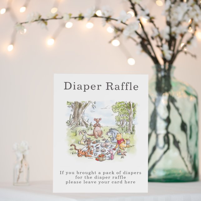 Watercolor Winnie the Pooh Picnic Baby Shower Foam Board (In Situ (Wedding))