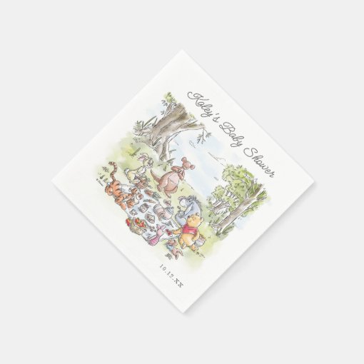 Watercolor Winnie the Pooh Picnic Baby Shower Napkins Zazzle