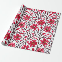 Watercolor Winter Bloom Wrapping Paper