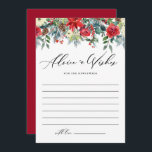 Watercolor Winter Blooms Garland Wedding Advice Card<br><div class="desc">Leave your advice and well wishes for newlyweds with this customizable wedding advice and wishes card. It features a watercolour floral garland of bred poinsettia flowers,  red and cream roses,  pinecones,  winterberries and greenery. Personalize by adding your details. This floral wedding advice card is perfect for winter weddings.</div>