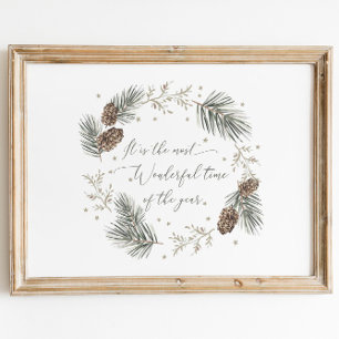Watercolor Winter Botanical Poster