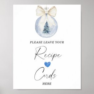 Watercolor winter bubble your recipe card here poster