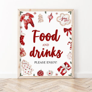 Watercolor Winter Christmas Food and Drinks Sign