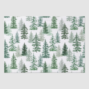 Watercolor Winter Christmas Forest Tissue Paper