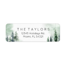 Watercolor Winter Christmas Tree