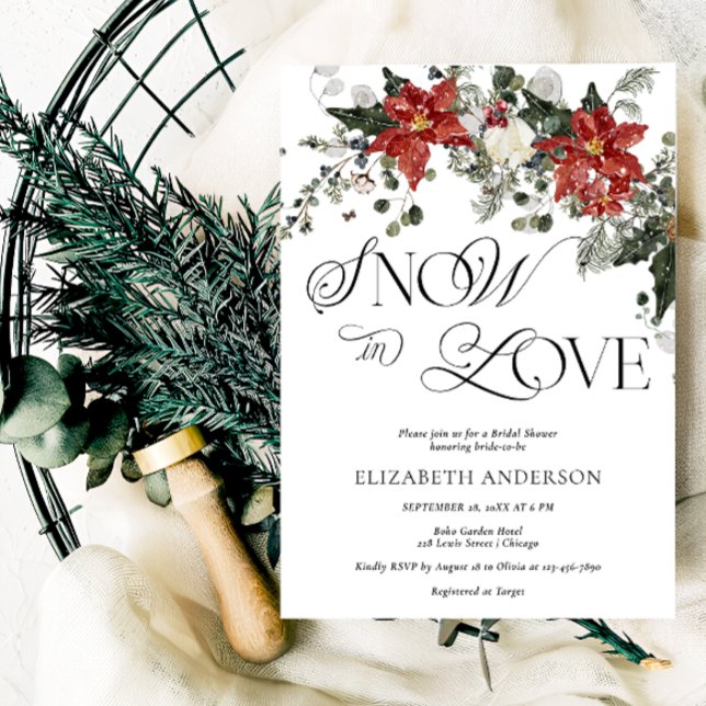 Watercolor Winter Floral Bridal Shower Invitation (Creator Uploaded)
