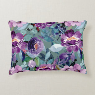 Watercolor Winter Floral Pillow