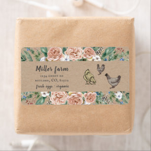 Watercolor Winter Florals Kraft Egg Carton Label