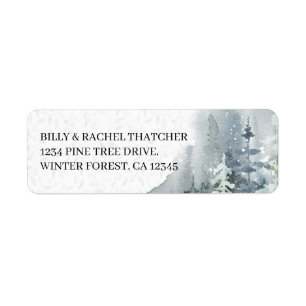 Watercolor Winter Forest Elegant Label