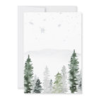 Watercolor Winter Forest Gray Baby Shower