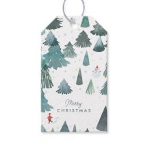 Watercolor Winter Forest Holiday