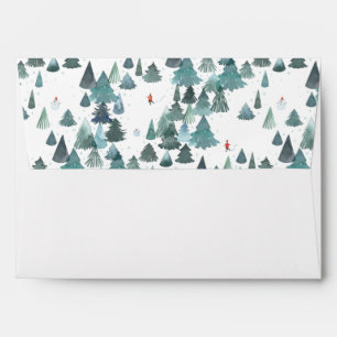 Watercolor Winter Forest in the Forest Envelope