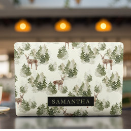 Watercolor Winter Forest Seamless Pattern HP Laptop Skin