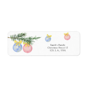 Watercolor Winter gender reveal Label