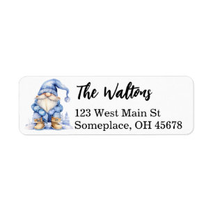 Watercolor Winter Gnome Label