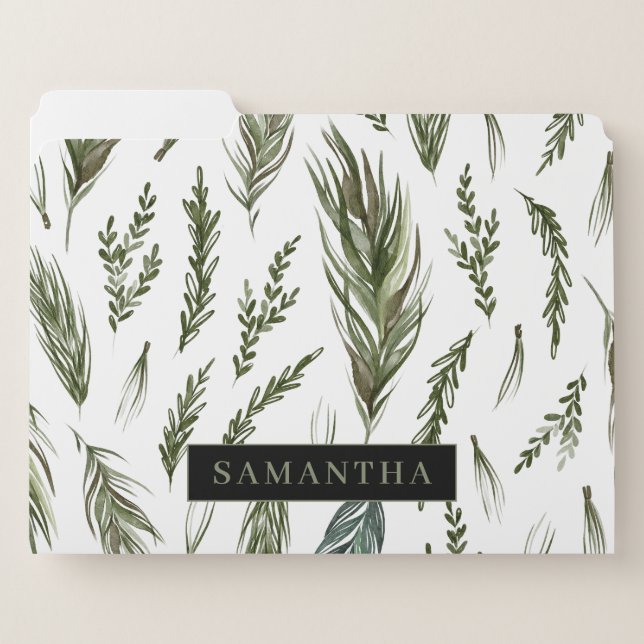 Watercolor Winter Green Seamless Pattern  File Folder (Front Left)