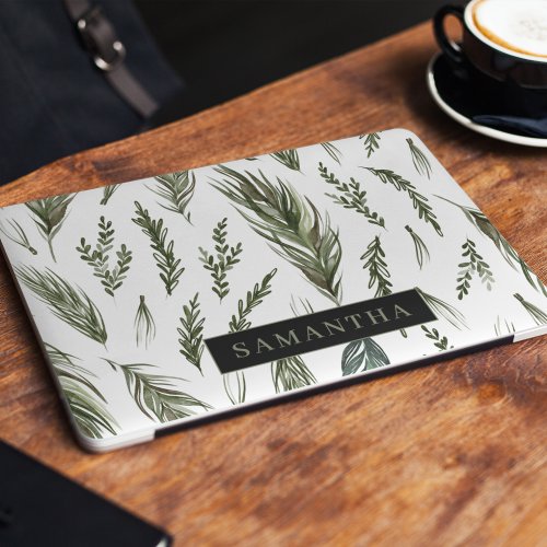 Watercolor Winter Green Seamless Pattern  HP Laptop Skin