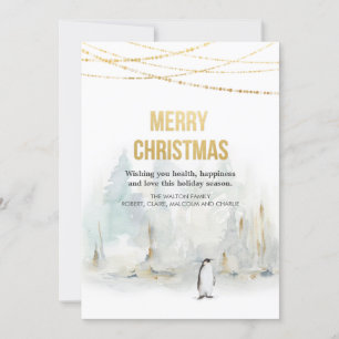 Watercolor Winter Holiday Christmas Greeting Card