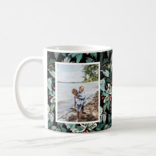 Watercolor Winter Holly Berry 2 Photo Coffee Mug