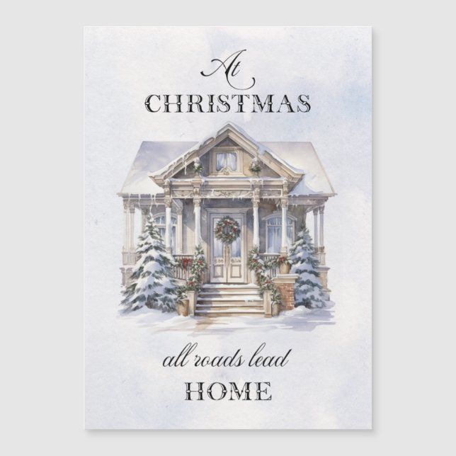 Watercolor Winter Home Christmas Greetings (Front)