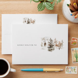 Watercolor Winter Landscape Christmas Envelope